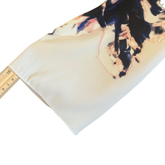 VINCE CAMUTO Blouse Long Sleeve Floral Size XS Multicolor Keyhole Neckline - Picture 5 of 16